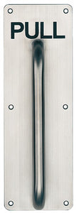 push plate, "PULL" symbol, Startec Width 100 mm, height 300 mm, thickness 1.5 mm, for screw fixing