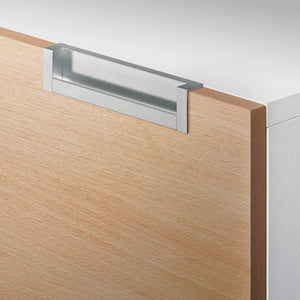 Flush pull handle, aluminium, end caps, zinc alloy, U-shape