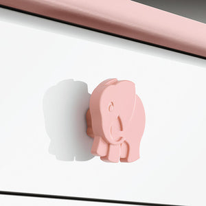 Furniture knob, plastic, elephant-shaped Pale pink