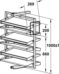Pull out shoe rack, rotating 180°,