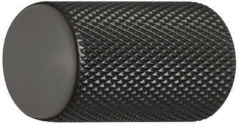 Furniture knob, Aluminium, Ø 17 mm Matt black
