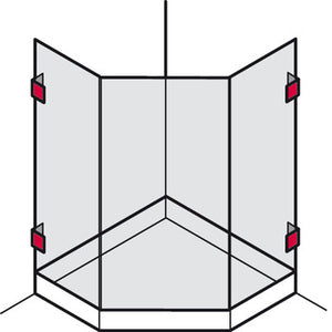 Glass clamp, For wall-glass connection