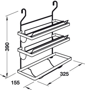 Kitchen roll holder, Steel railing system 3 tiers