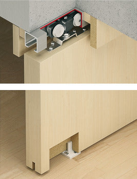 Set components, Silent 100/A , set for 1 and 2-leaf wooden sliding doors